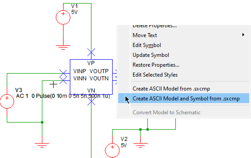 Create SIMetrix ASCII model 